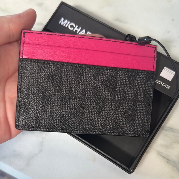Michael Kors Black and Pink Card Holder - Picture 3 of 5